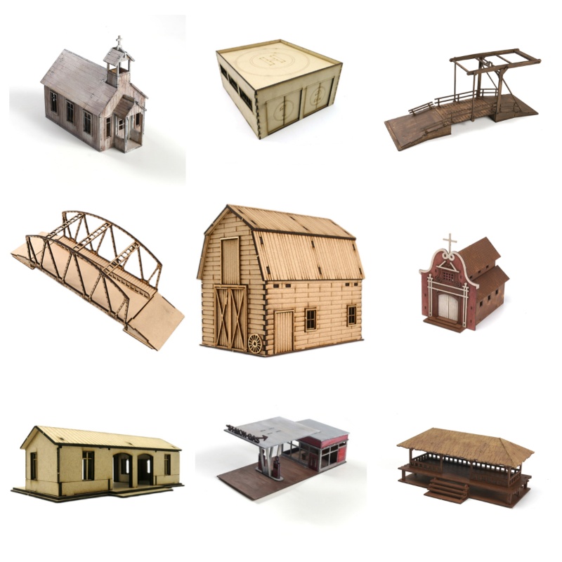 Model Kit Wood - Mainan buatan tangan Model Puzzle bangunan