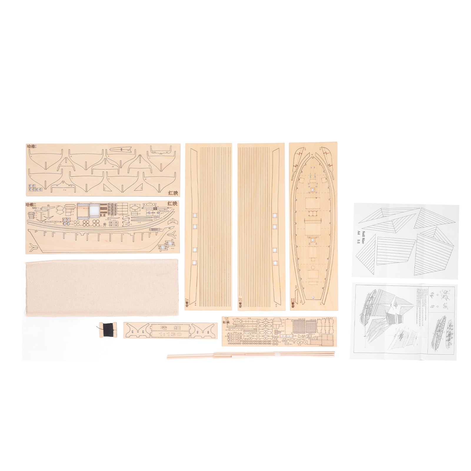 Model Kit Wood - Kit Perahu Layar Kayu 1:130 untuk