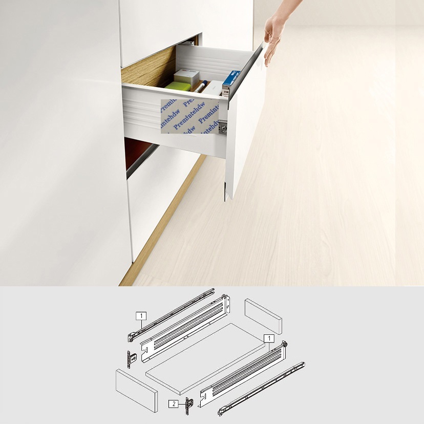 1 Pasang Rel Laci Logam Dindin - Model Kit Runner Organizer ulasan dan harga