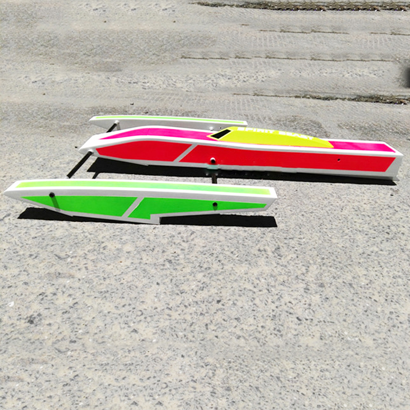 Perahu Cepat RC 80cm Outrigger - Model Kit Wood ulasan dan harga