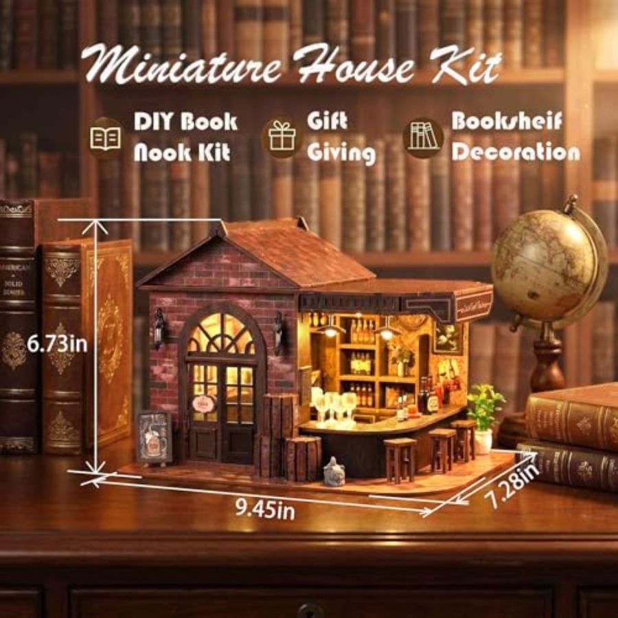 Kit Book Nook, Rumah Boneka Mi - Model Kit Wood ulasan dan harga